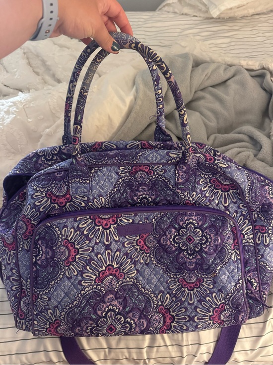 Vera Bradley Handbags - Quilted Vera Bradley Purple Floral Weekender Bag - Women's Travel Tote